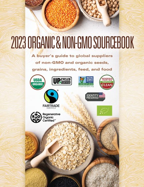 The The Organic & Non-GMO Sourcebook features a directory of non-gentically modified agricultural and food products and suppliers